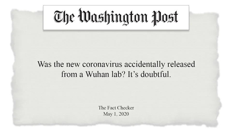 Washington Post lab-leak theory headline
