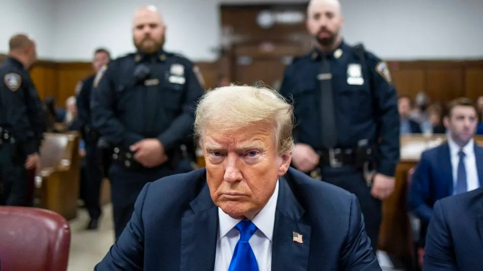 Donald Trump attends his criminal trial at Manhattan Criminal Court in New York on May 30, 2024. - Justin Lane/Pool/AFP/Getty Images