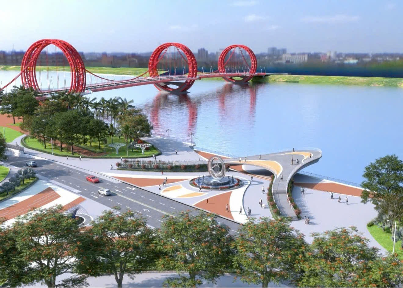 Quảng Ngãi chi 2.200 tỷ xây cầu có hình tượng bờ xe nước bắc qua sông Trà Khúc