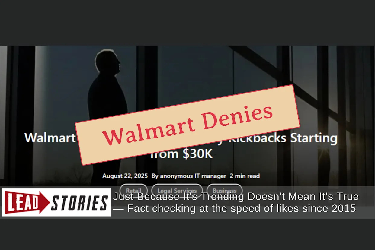 Fact Check: Walmart Did NOT Fire VP For Taking Daily Kickbacks In H-1B Visa Scandal -- Company Says
