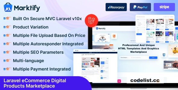 Marktify v1.0 - Laravel eCommerce Digital Product Marketplace