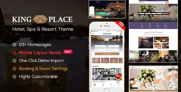 KingPlace - Hotel Booking, Spa & Resort WordPress Theme (Mobile Layout Ready) v1.2.10
