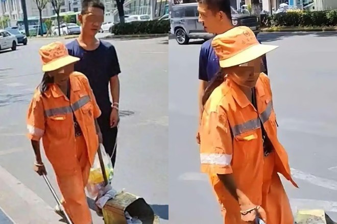 Không ai trông con, mẹ lao công dẫn con trai đi làm giữa trời nắng gây xúc động