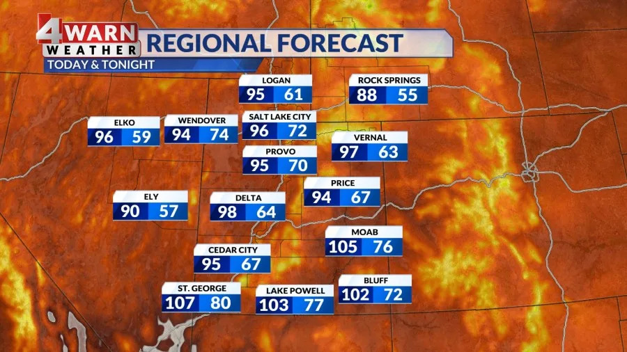 Extreme Heat for SW Utah, with increasing rain chances through the weekend