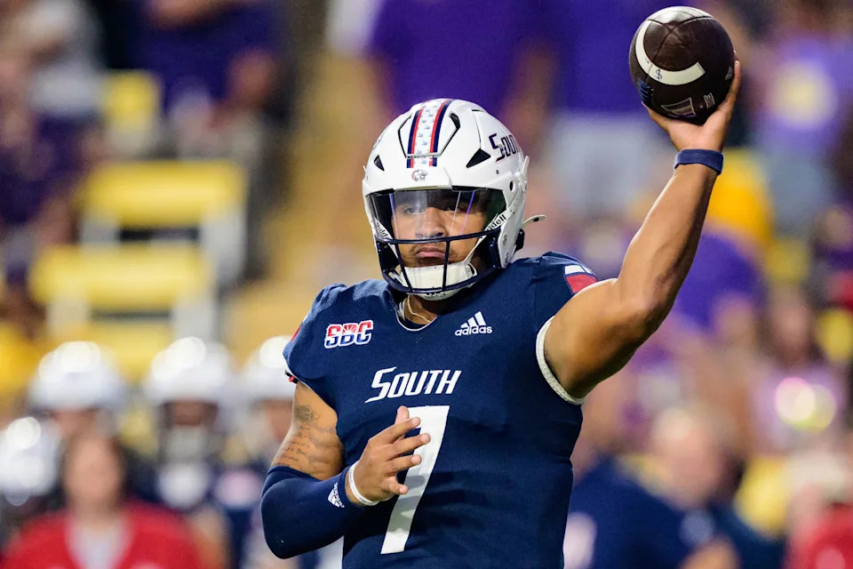 South Alabama transfer Gio Lopez was named UNC's starting quarterback on Wednesday. (AP/Matthew Hinton)