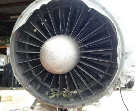 The engine inlet involved in a July 21 jet crash in western Minnesota.