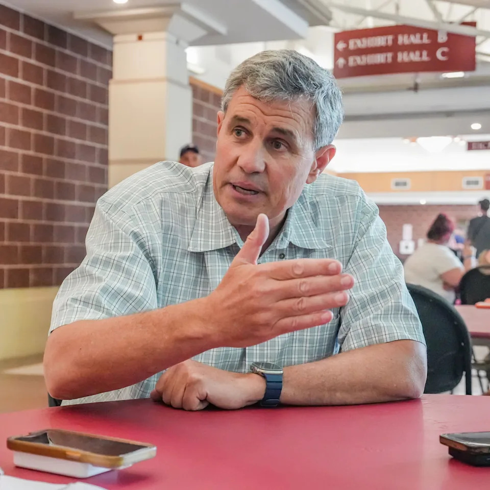 At the Wisconsin State Fair, GOP governor candidate talks tariffs, climate change, his SEAL training