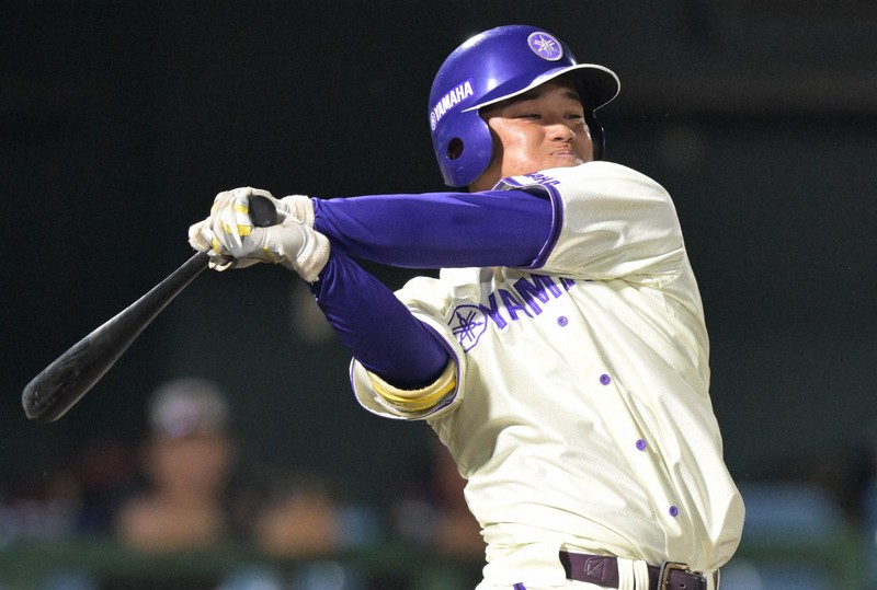 新人で4番を担うヤマハの森川凌選手＝愛知・岡崎レッドダイヤモンドスタジアムで2025年6月27日、山崎一輝撮影