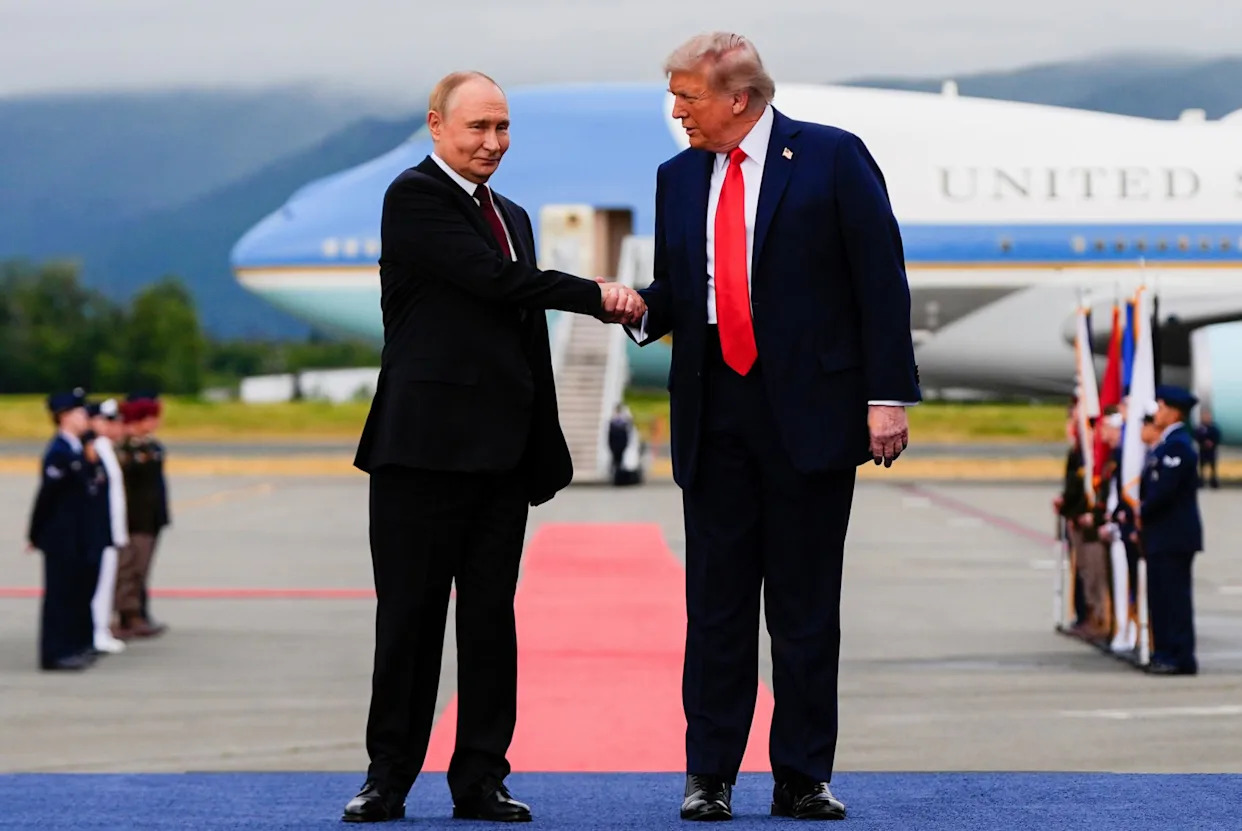 Grins and banter: Trump gives warm welcome to Putin before Ukraine summit in Alaska