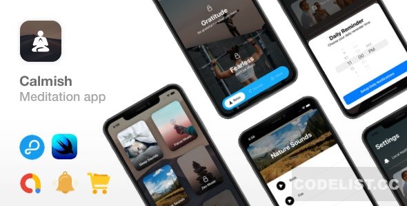 Calmish v1.0 - Meditation & Relaxation SwiftUI app - iOS 14 ready