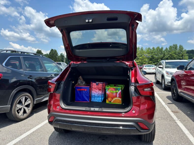 The trunk of the 2025 Chevrolet Trax full of groceries