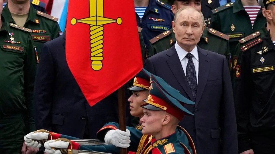 Russian President Vladimir Putin attends a wreath-laying ceremony marking the 84th anniversary of the Nazi German invasion into the Soviet Union, in Moscow on June 22. - Alexander Zemlianichenko/Pool/AP
