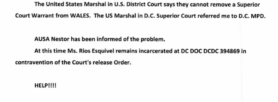Defense lawyer in D.C. tries to get client released with filing saying "Help!!!!"