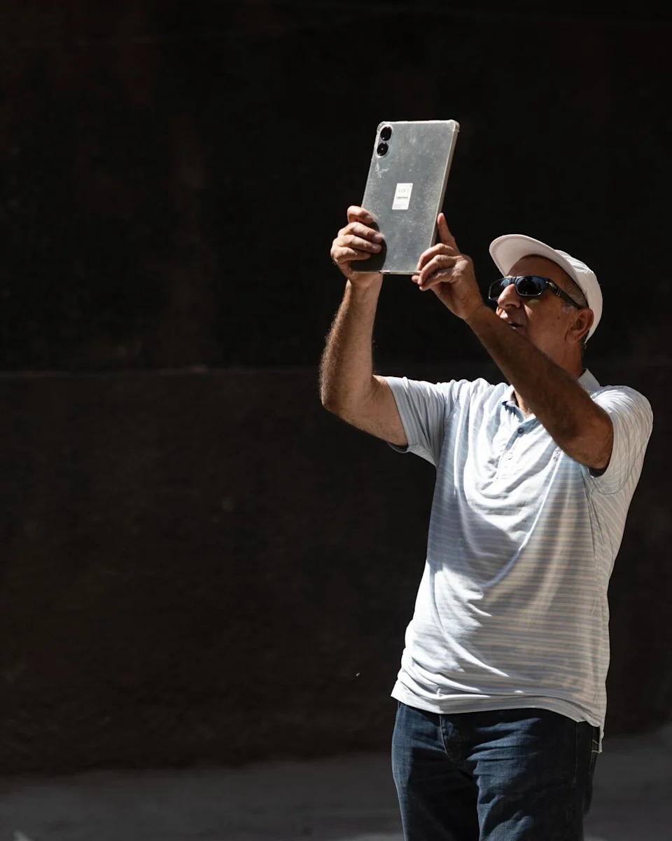 an engineer working to survey the damaged buildings
