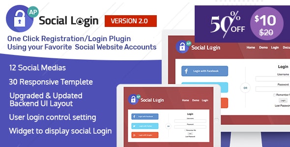Social Login WordPress Plugin v2.0.5 - AccessPress Social Login