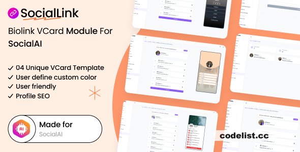 SocialLink v1.0 - Biolink VCard Module For SocialAI