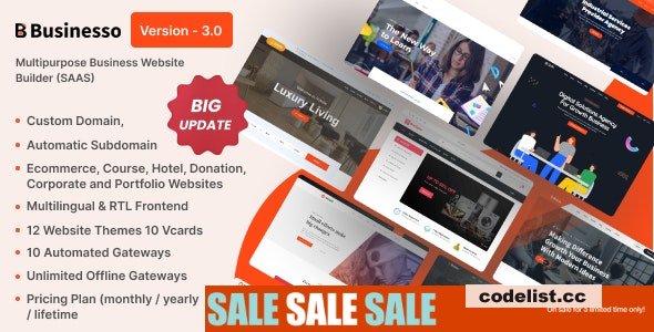 Businesso v3.6 - Business Website Builder SAAS (Multitenancy) - nulled