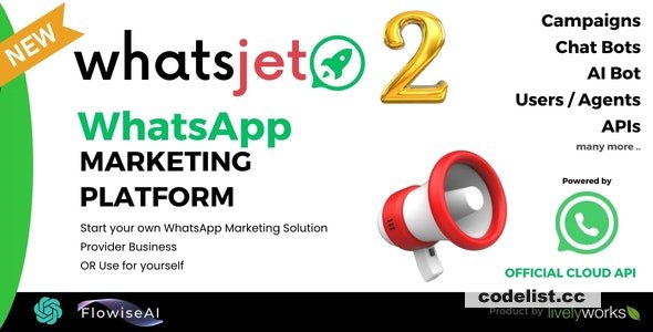 WhatsJet SaaS v2.8 - A WhatsApp Marketing Platform with Bulk Sending, Campaigns & Chat Bots - nulled