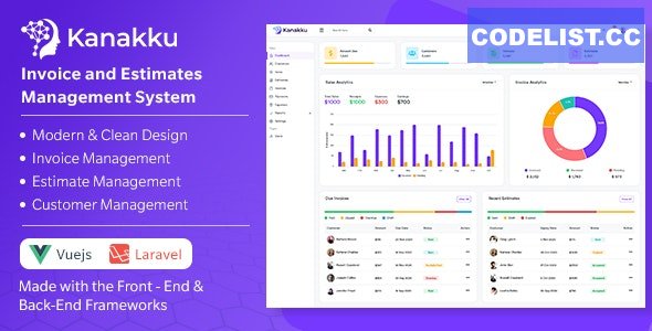 Kanakku v1.2 - Invoice and Estimates Management System - (Frontend - Vuejs + Backend - Laravel)