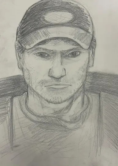 Arkansas State Police on Monday night released a sketch of a man seen in Devil's Den State Park on Saturday, July 26, 2025, asking the public for help in identifying the man so police can question him regarding a double homicide at the park. / Credit: Arkansas State Police