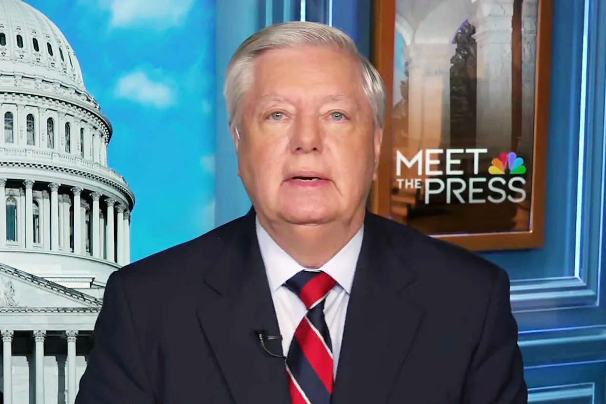 Lindsey Graham speaks during an interview on MTP. (NBC News)