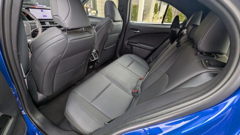 The rear seats of the 2025 Lexus UX 300H F Sport Handling