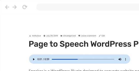 Speaker v3.2.6 - Page to Speech Plugin for WordPress