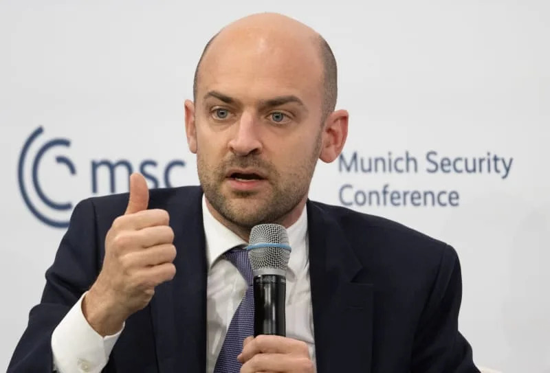 France's Foreign Minister Jean-Noel Barrot speaks during a session of the 61st Munich Security Conference (MSC) at the Bayerischer Hof conference hotel. Boris Roessler/dpa