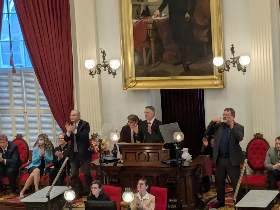Phil Scott before his 2025 budget address.