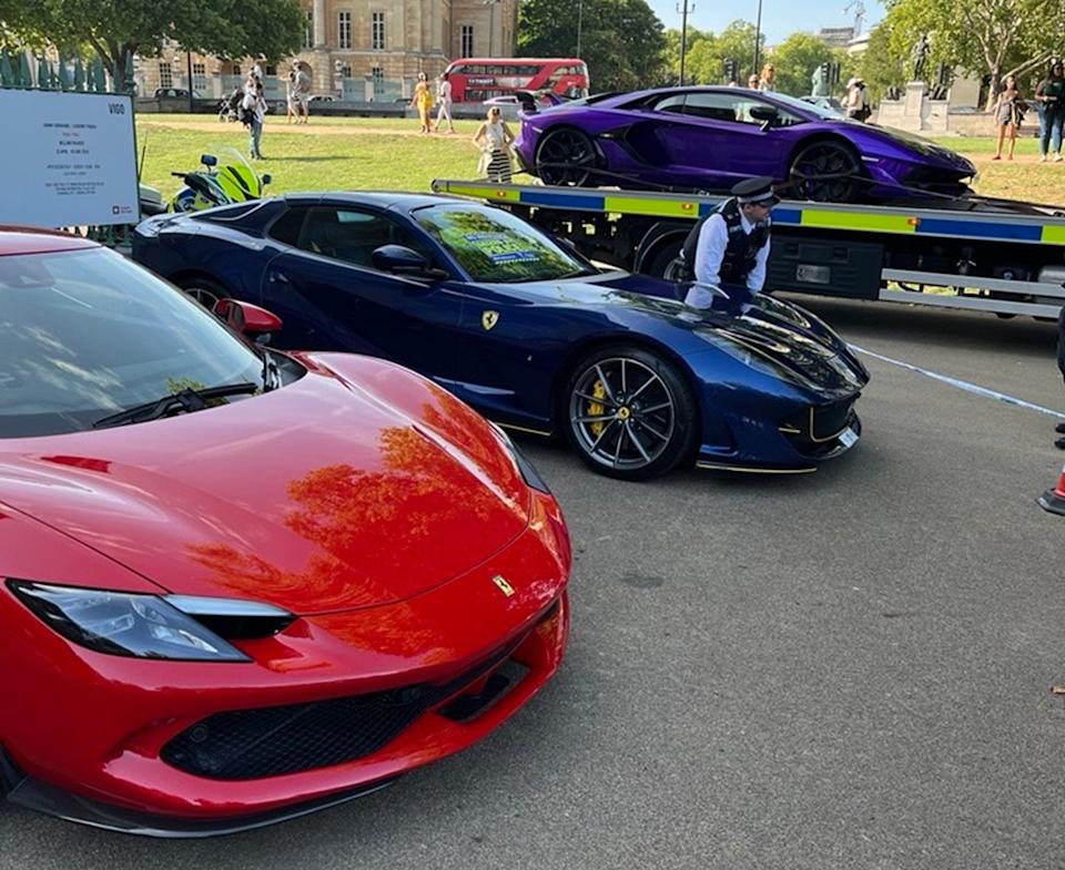 ferraris and lambo seized