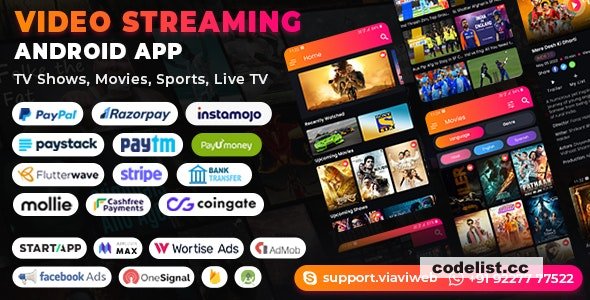 Video Streaming Android App (TV Shows, Movies, Sports, Videos Streaming, Live TV) v1.7