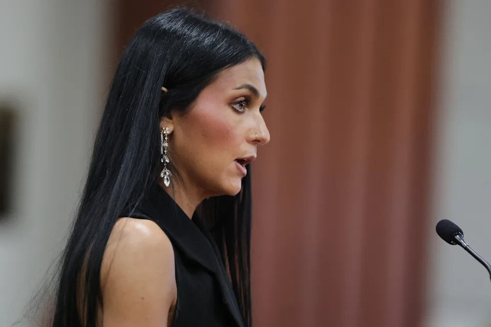 Kyle Green/Pool/Getty Images - PHOTO: Alivea Goncalves, sister of victim Kaylee Goncalves, speaks at the sentencing hearing of Bryan Kohberger at the Ada County Courthouse on July 23, 2025 in Boise, Idaho.