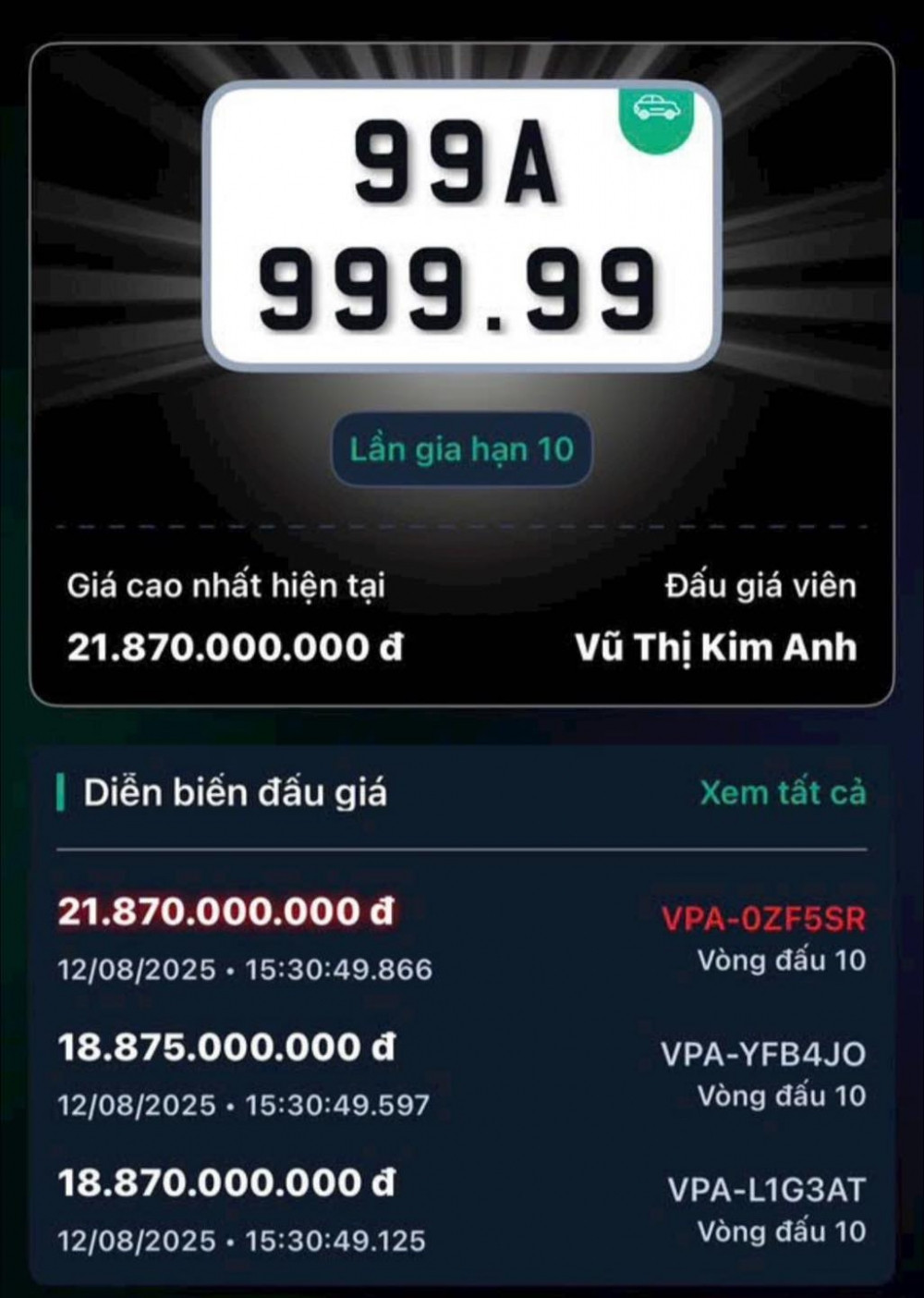 Loạt biển số ngũ quý siêu VIP trúng đấu giá hàng chục tỷ gây sốt