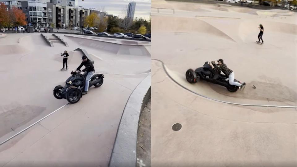 Video: Can Am Spyder Takes On A Skatepark