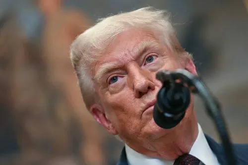 President Donald Trump speaks after signing an executive order restarting the Presidential Fitness Test in public schools in the Roosevelt Room of the White House in Washington, DC, on July 31, 2025.
