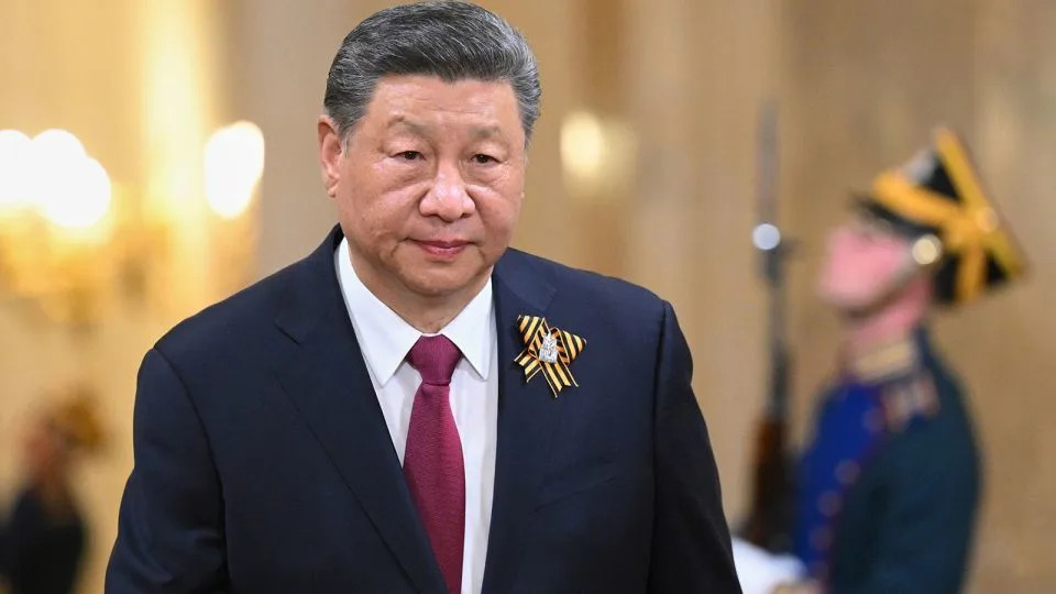 President of China Xi Jinping arrives in the Kremlin for a gala concert held for heads of foreign delegations, in Moscow, on May 8. - Alexandr Kryazhev/AP/File
