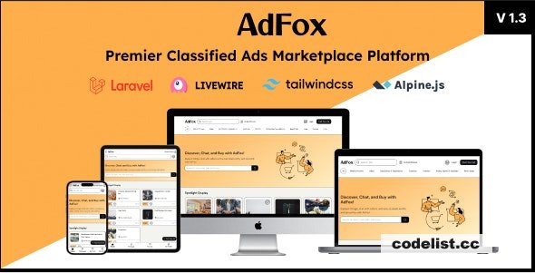 AdFox v1.2 - Dual-Experience Classified Ads with App-Like Feel on Mobile & Web Interface