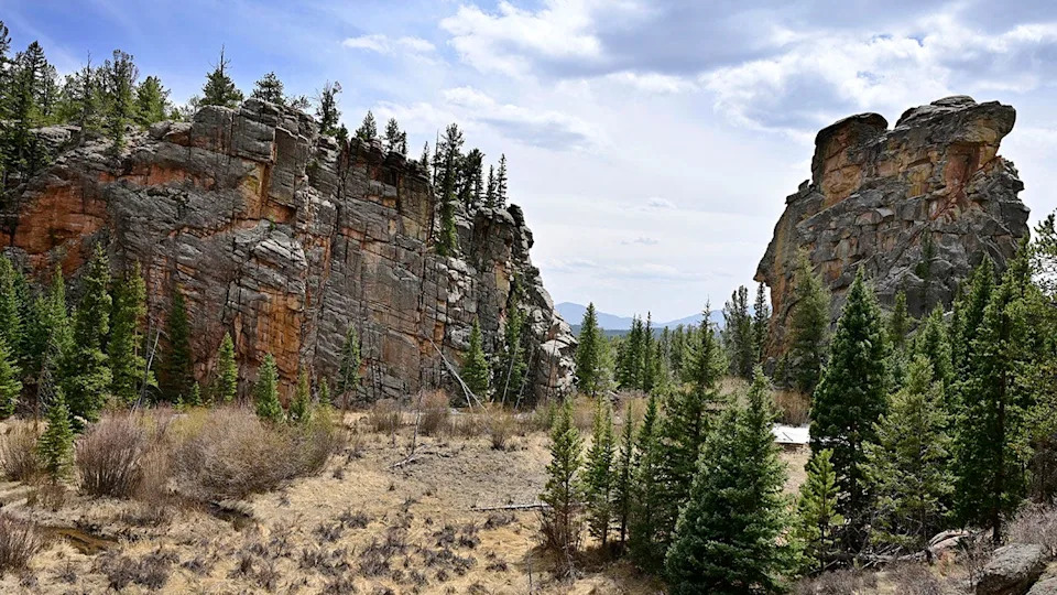 Chimney Rock, right, at Staunton State Park in Colorado.