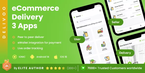 Delivoo - eCommerce Delivery Android + iOS App Template v2.2