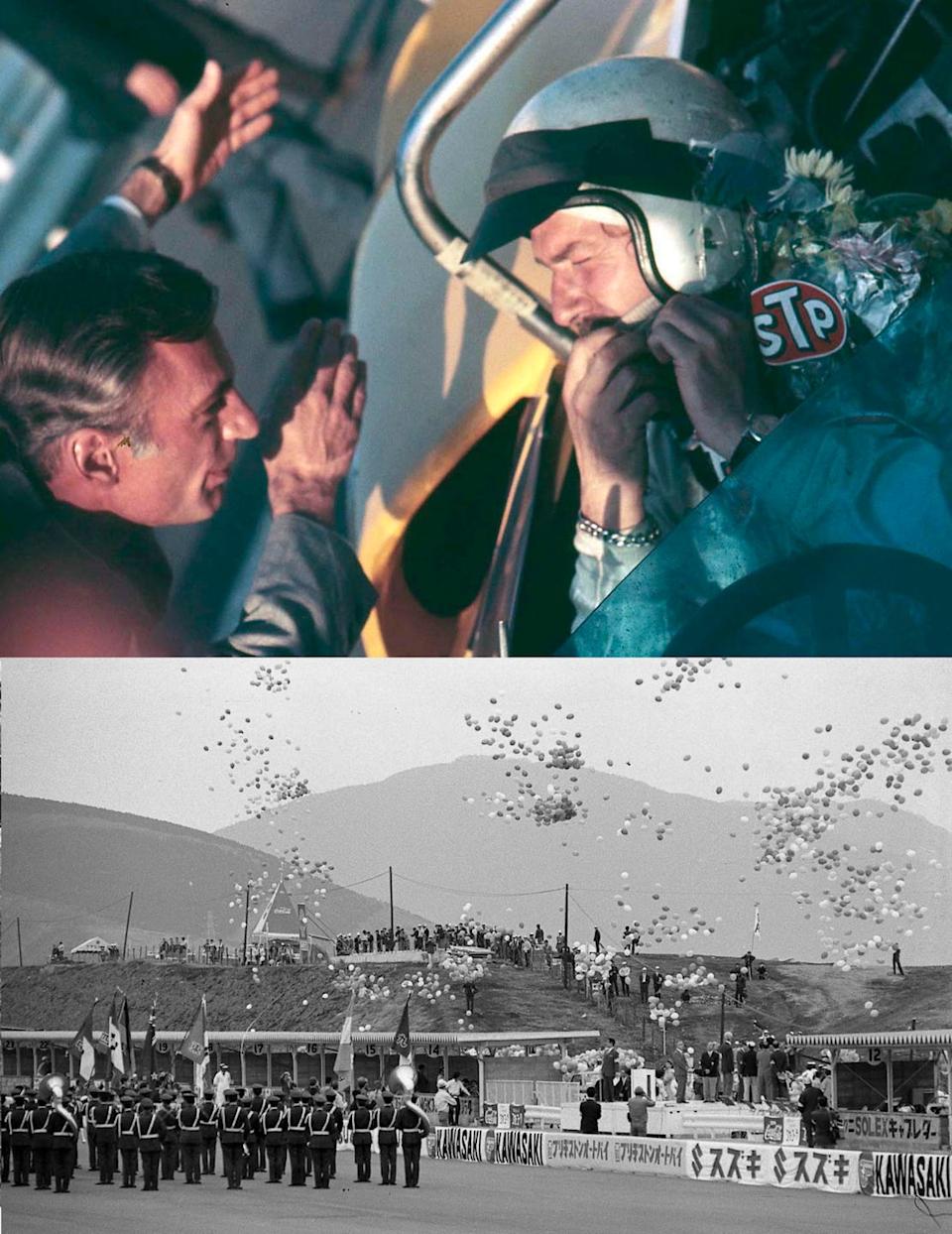 in its early years, fuji speedway hosted a variety of events, cars, and racing celebrities, including jim clark. as always, the banking proved to be treacherous to navigate without losing control.