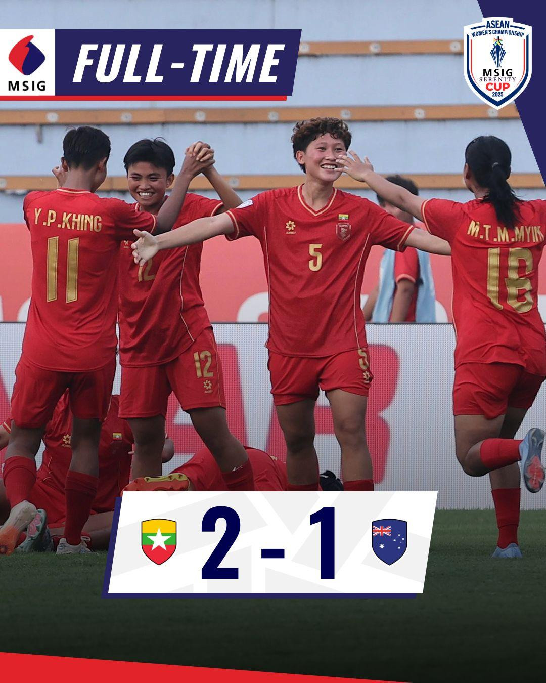 Myanmar tạo địa chấn khi hạ gục U23 nữ Australia ngay trận mở màn